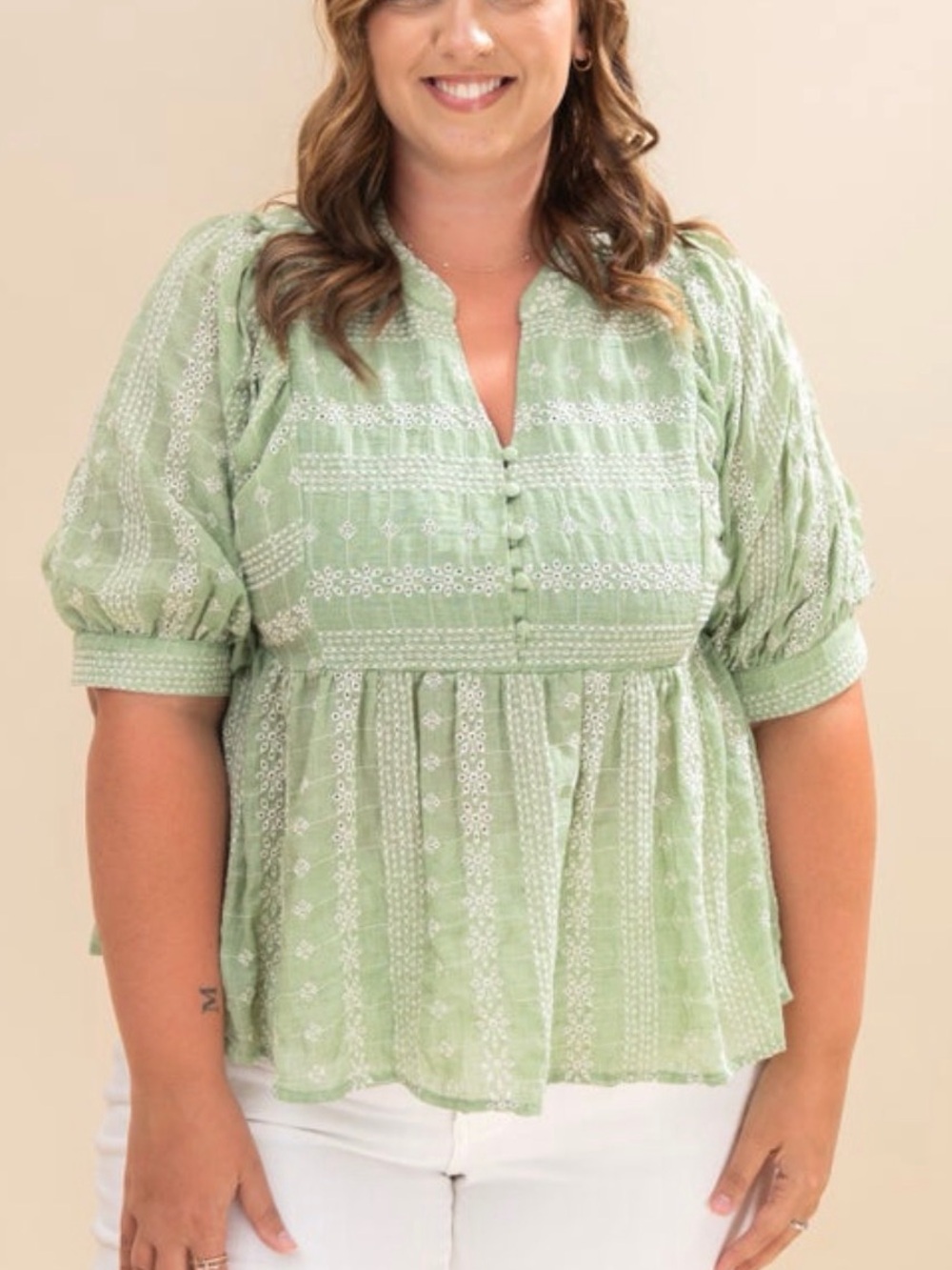 Floral Eyelet Embroidered Top